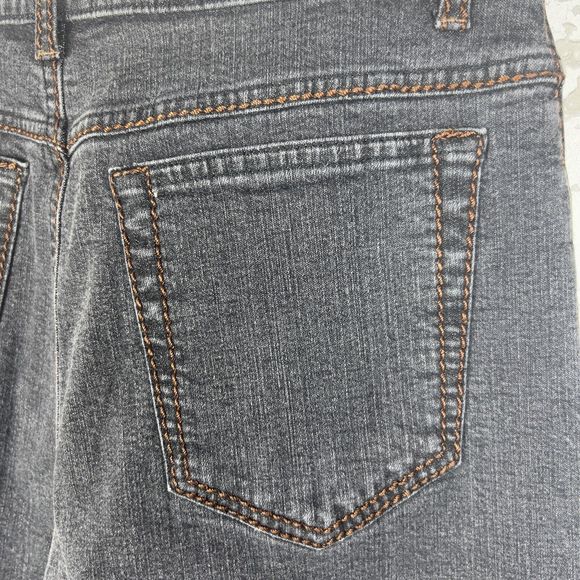 Giorgio Of Palm Beach Jeans Women’s 4 Gray Denim Thick Brown Stitching Bootcut - Picture 7 of 16